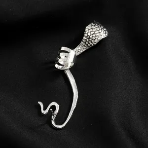 Pendiente de serpiente punk gótico sin perforación clip plateado joyería de moda