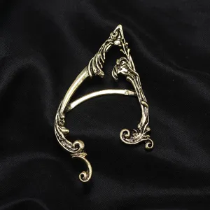 Vintage gothic elf ear cuff detail, exquisite metallic finish unique jewelry for women.