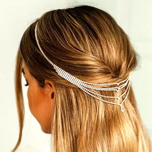 Multi-layer rhinestone hair chain crystal headband elegant bridal headpiece for women fashion