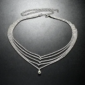 Elegant multi-layer rhinestone forehead chain sparkling crystal headpiece for women party hair jewelry