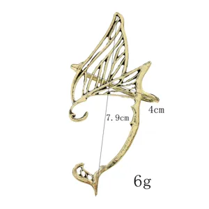 Retro holle vlinder vleugel elf oor manchet antiek brons metaal sieraden voor vrouwen