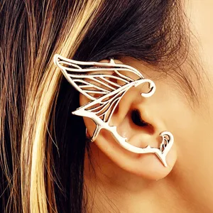 Retro Opengewerkt Vlinder Vleugel Elfen Oormanchet Oorring Legering Vintage Sieraden Voor Vrouwen