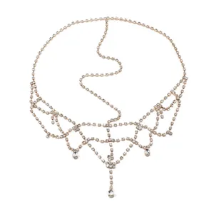 Strass bruid hoofdketting prachtig kristal voorhoofd sieraden gedetailleerd sprankelend