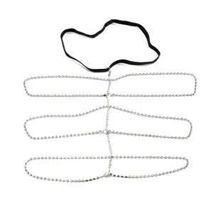 Stunning multi-layer rhinestone body chain, sexy rhinestone thigh chain for women party wear.