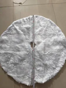 Tappeto per albero di Natale in peluche bianco soffice tappetino rotondo natalizio