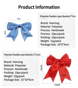 Polyester double layered bowknot hair clip gift wrapping diy clothing accessories