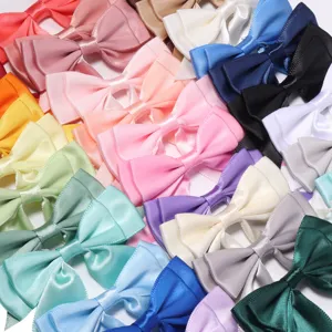 Colorful polyester double layer swallowtail bow hair clips DIY accessories and gifts.