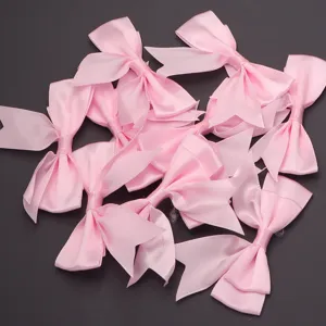 Pink satin ribbon bows set for DIY crafts, gift packaging, and garment accessories.