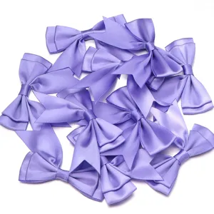 Purple satin ribbon bows set for DIY craft accessories gift wrapping and clothing doll supplies