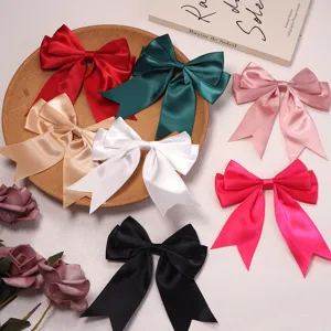 Colorful satin double-layer swallowtail bows for hair clips, gift packaging and DIY crafts.