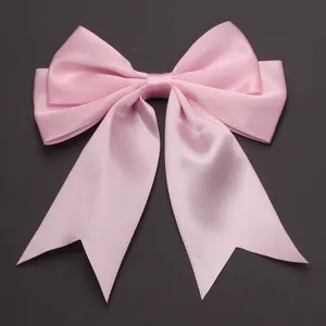 Pink satin double layer swallowtail bow accessory for DIY craft, hair clips and gift packaging.