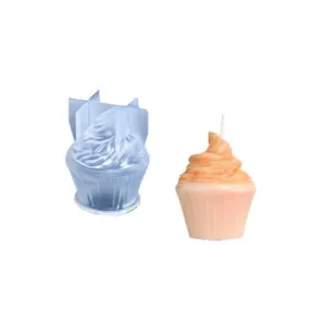 DIY silicone mold and cupcake scented candle set, perfect for handmade craft and home decor.