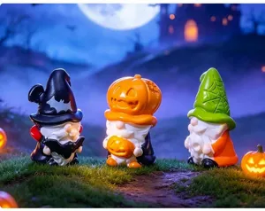 Set di figurine di gnomi di Halloween in resina decorazioni da tavolo per auto regali
