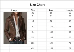 Größentabelle und detaillierte Maße für französische Vintage Tweed Blazer für Damen.