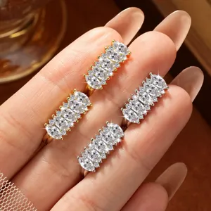 Ensemble de bague moissanite marquise multi-pierres exquis, bijoux de doigt de luxe pour femmes.