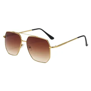 Men fashion double bridge sunglasses retro aviator sun glasses for outdoor driving fishing