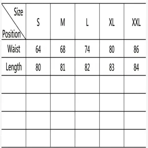 Gothic lace-up two-tone women skirt size chart and measurement details for fit guide.