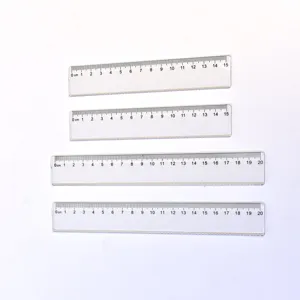Juego de reglas de plástico transparente, 15 cm y 20 cm, ideal para dibujo escolar y oficina.