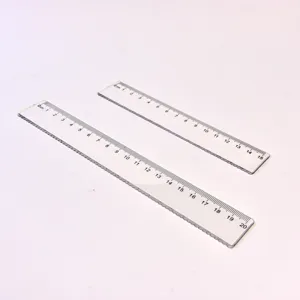 Juego de reglas de plástico ondulado transparente de 15 cm y 20 cm para estudiantes y oficina.