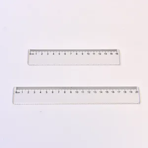 Set de reglas onduladas de plastico transparente de 15cm y 20cm para dibujo escolar.