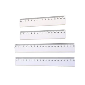 Set de regla de plastico transparente 15cm y 20cm regla recta para escuela oficina dibujo