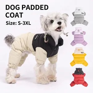 Cappotto Invernale per Cani Giacca Imbottita in Cotone Caldo per Animali Domestici Impermeabile Antivento Vestiti per Animali a Quattro Zampe Con Anello a D