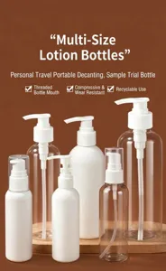 Wholesale PET plastic pump lotion bottles for travel portable shampoo serum dispensing.