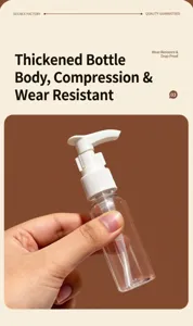 Clear plastic pump travel lotion bottle portable empty dispenser for shampoo cosmetic