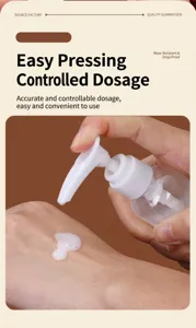 Transparent plastic pump bottle for travel lotion dispensing, portable and leakproof design.
