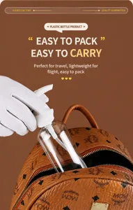Portable clear plastic pump bottle for travel, perfect for dispensing lotion, shampoo and cosmetics.