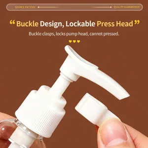Clear plastic pump bottle travel dispenser lotion shampoo container pump head lock clip design