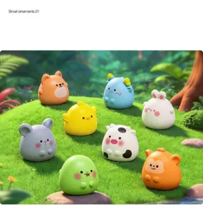 Cute zodiac animal miniatures resin figurines set for car dashboard desktop decoration.