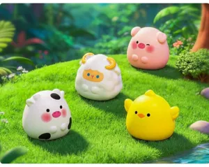 Cute zodiac animal figurines set, miniature landscape DIY blind bag accessories and desktop car ornament.