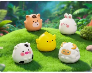Cute resin zodiac animal miniatures detail shot, perfect for DIY crafts and desktop decor.