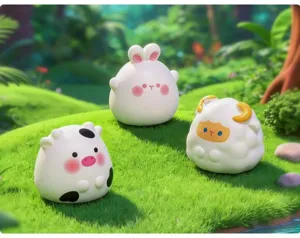 Mini zodiac animal figurines, cute resin micro landscape ornaments for car and desktop decor.