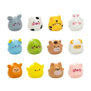 Cute 12 Chinese zodiac animal figurines set, mini resin toys for DIY crafts, car and desktop decor