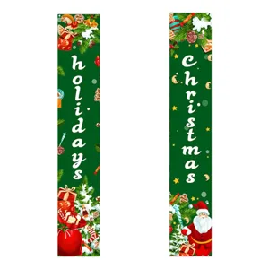 Christmas hanging porch banners set festive vertical door decorations for holiday indoor decor
