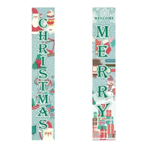 Christmas porch sign hanging banner holiday decoration outdoor indoor door decoration set