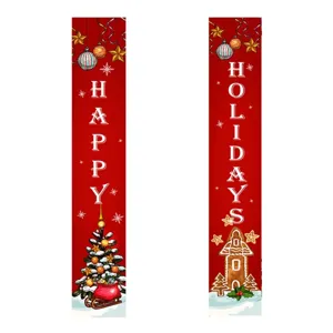 Christmas door banner holiday hanging decorations red festive couplets indoor porch decor