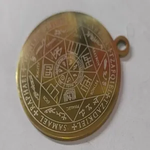 Pendentif collier sept archanges sceau magique acier inoxydable amulette occultes hommes.