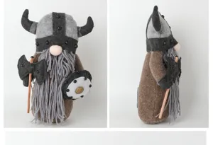 Standing Viking Gnome Plush Toy Warrior Faceless Doll Holiday Home Desktop Ornament