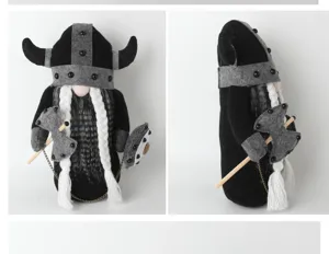 Cute viking gnome plush doll warrior knight toy funny holiday home desktop decoration