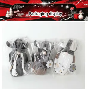 Detailed view of Viking gnome plush dolls set, cute faceless knight toy figures for decor.