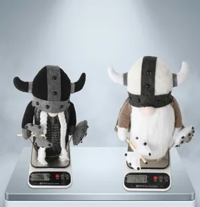 Cute Viking gnome plush toy faceless doll with axes, perfect holiday desktop decoration ornament.