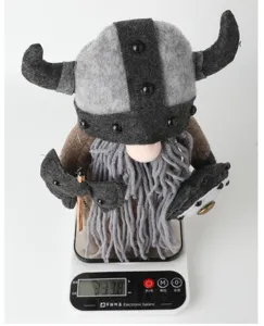 Viking gnome plush toy faceless doll with horned helmet and shield for holiday decor