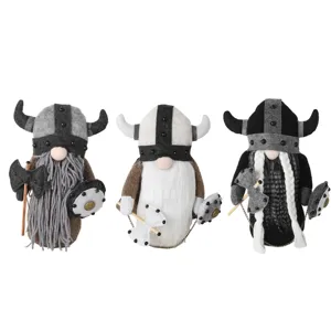 Viking Gnome Plush Doll Set Handmade Faceless Warrior Toy Festival Desktop Ornament Decor