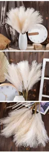 Artificial pampas grass 4 forks fake reed flowers for home wedding decor and party.