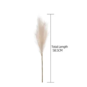 4-fork artificial pampas grass reed floral stem for home wedding decor, fake plant fake flower