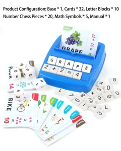 Kids spelling matching game toy, alphabet number cards learning educational toy set.