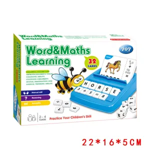 Educational word math matching game toy set for kids early learning interactive board game cards.